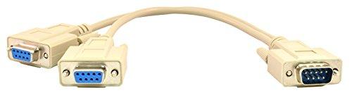 PTC PTC DB9 Serial (RS-232) Y-Splitter Cable, 1'ft (Twin Pack)