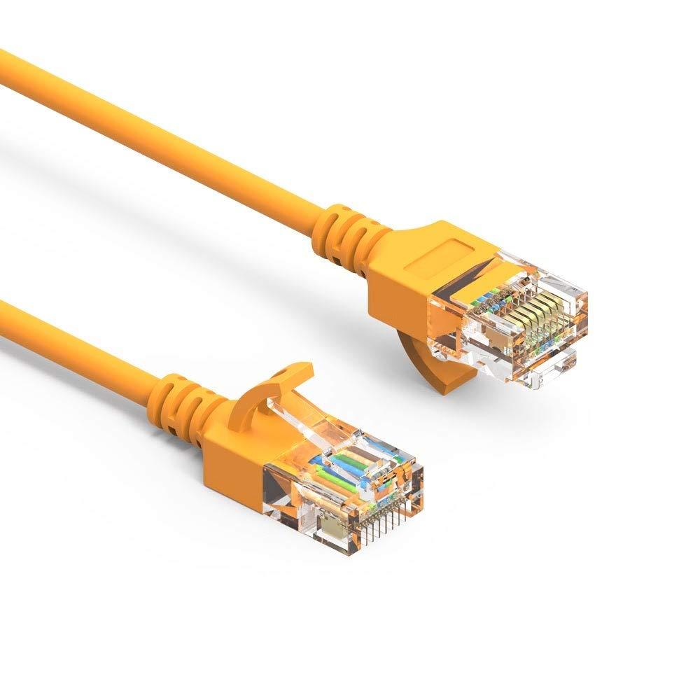 SF Cable SF Cable 3ft Cat 6A UTP Slim Ethernet Network Booted Cable, RJ45 Plug, 28AWG, Pure Copper Wire - Yellow