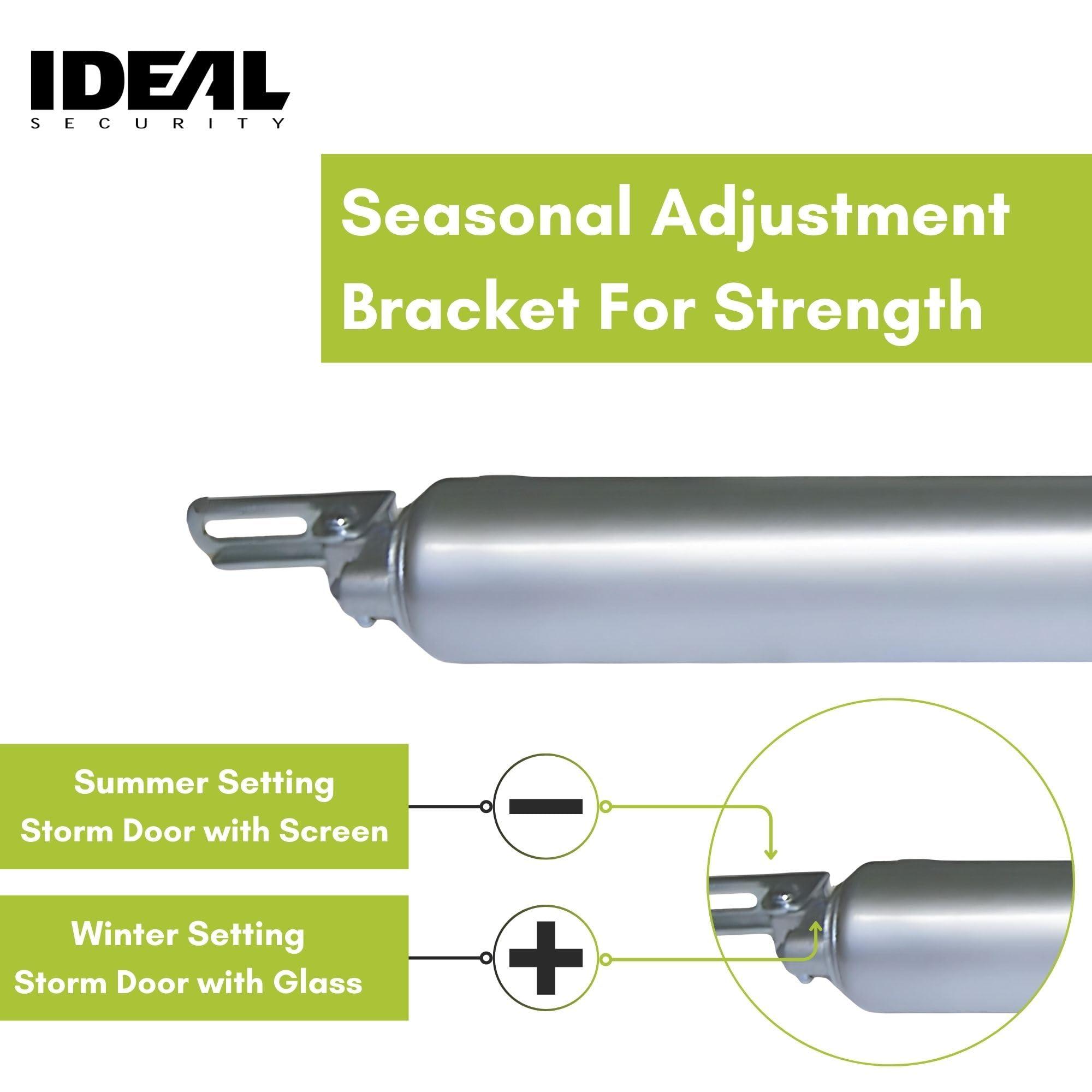 Ideal Security Ideal Security BK1730 Heavy Pneumatic Storm Door Closer and Screen Door Closer, 10.5, Aluminum