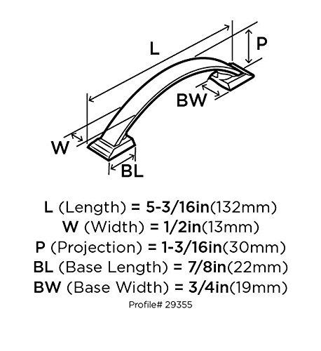 Amerock Amerock | Cabinet Pull | Satin Nickel | 3-3/4 inch (96 mm) Center to Center | Candler | 1 Pack | Drawer Pull | Drawer Handle | Cabinet Hardware