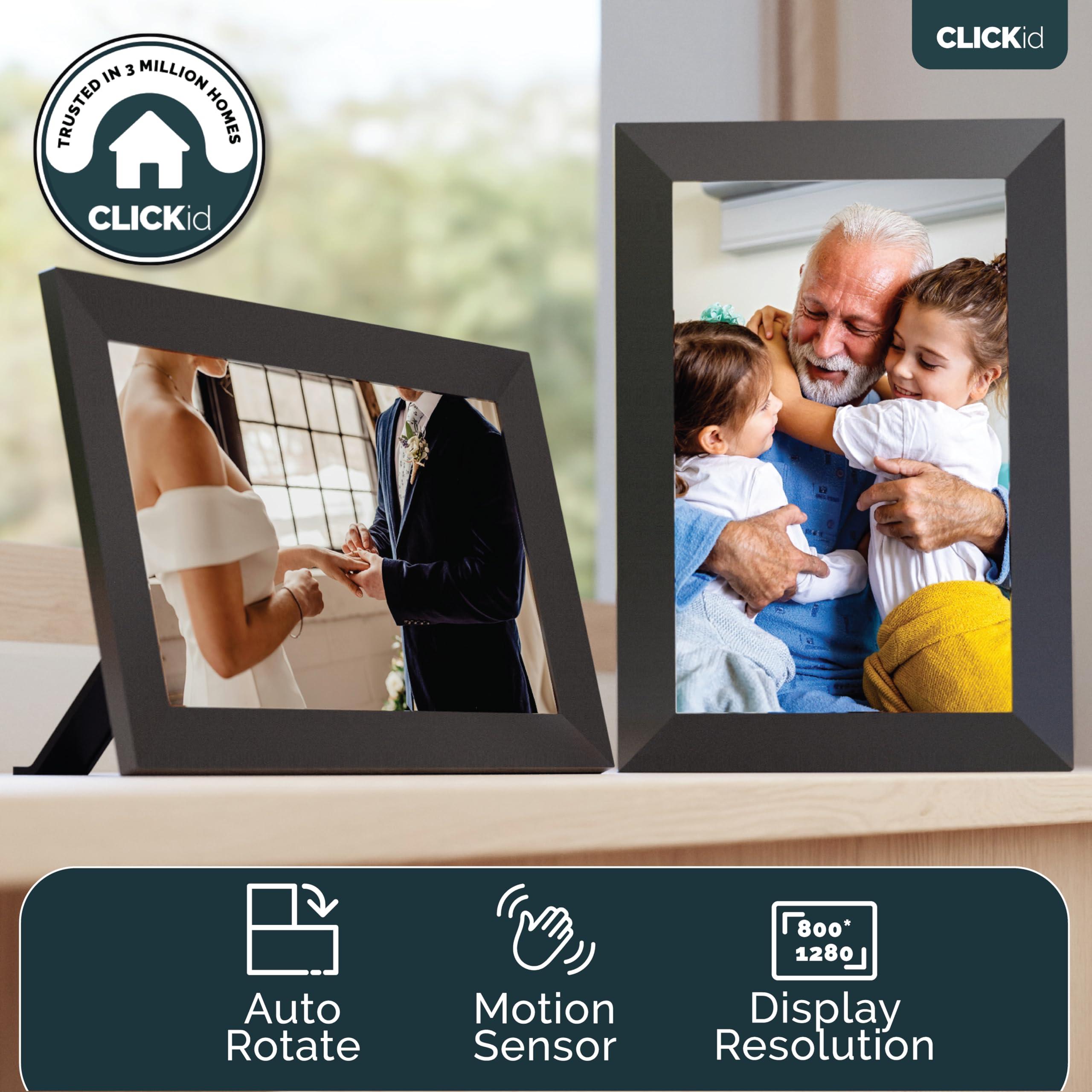 Majority Frameo WiFi Digital Picture Frame 10.1 inch | 32GB Storage, Touchscreen, Auto Rotate, Motion Sensor, Weather and Calendar Digital Frame, Memory Card Slot, Remote | CLICKid SNAP10 Digital Photo Frame