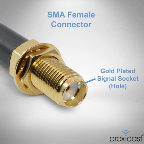 Proxicast Proxicast 50 ft SMA Male to SMA Female Premium 400 Series Low-Loss Coax Cable (50 Ohm) - Antenna Lead Extender for 4G LTE, 5G Modems/Routers, Ham, ADS-B, & GPS (Not for TV or WiFi) (ANT-140-001-50)