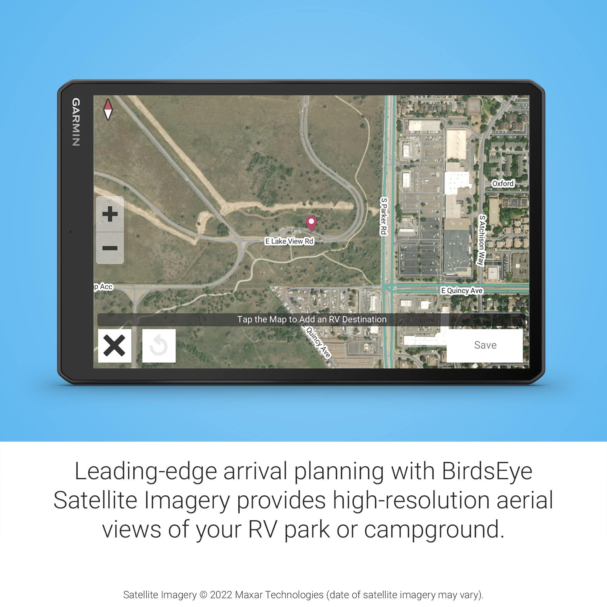 Garmin Garmin RV 1095, Extra-Large, Easy-to-Read 10 GPS RV Navigator, Custom RV Routing, High-Resolution Birdseye Satellite Imagery, Directory of RV Parks and Services, Landscape or Portrait View Display