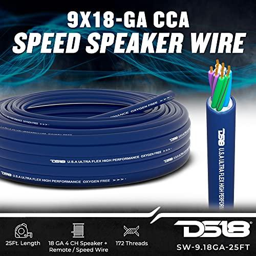 DS18 DS18 SW-9.18GA-25FT 9 Conductor 18 Gauge 4-Channel Ultra Flex 9 Wire Speaker Wire Speed Cables Hiding Speaker Wire Car Speaker Wire- 25 Feet Speedwire Multi Channel Cable