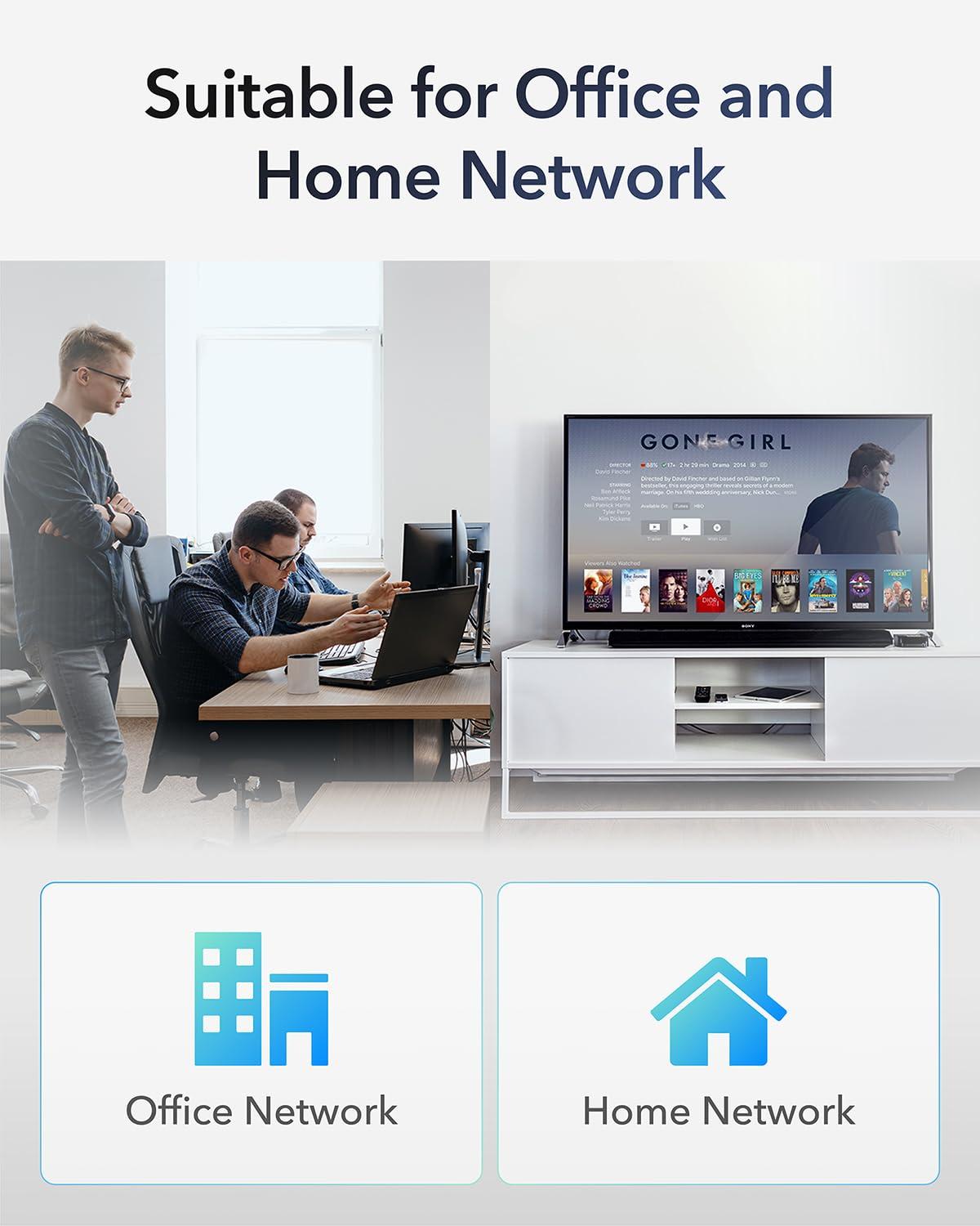 Cudy Cudy GS105D 5 Port Gigabit Ethernet Switch Desktop Ethernet Splitter Plastic Case Unshielded Switch Plug & Play Fanless Unmanaged