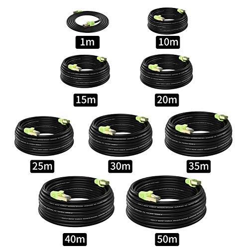 XXONE Outdoor Cat 7 Ethernet Cable 200ft, 26AWG Heavy-Duty Cat7 Networking Cord Patch Cable RJ45 Transmission Speed 10GbpsTransmission Bandwidth 600Mhz LAN Wire Cable SFTP Waterproof Direct Burial (200FT)…