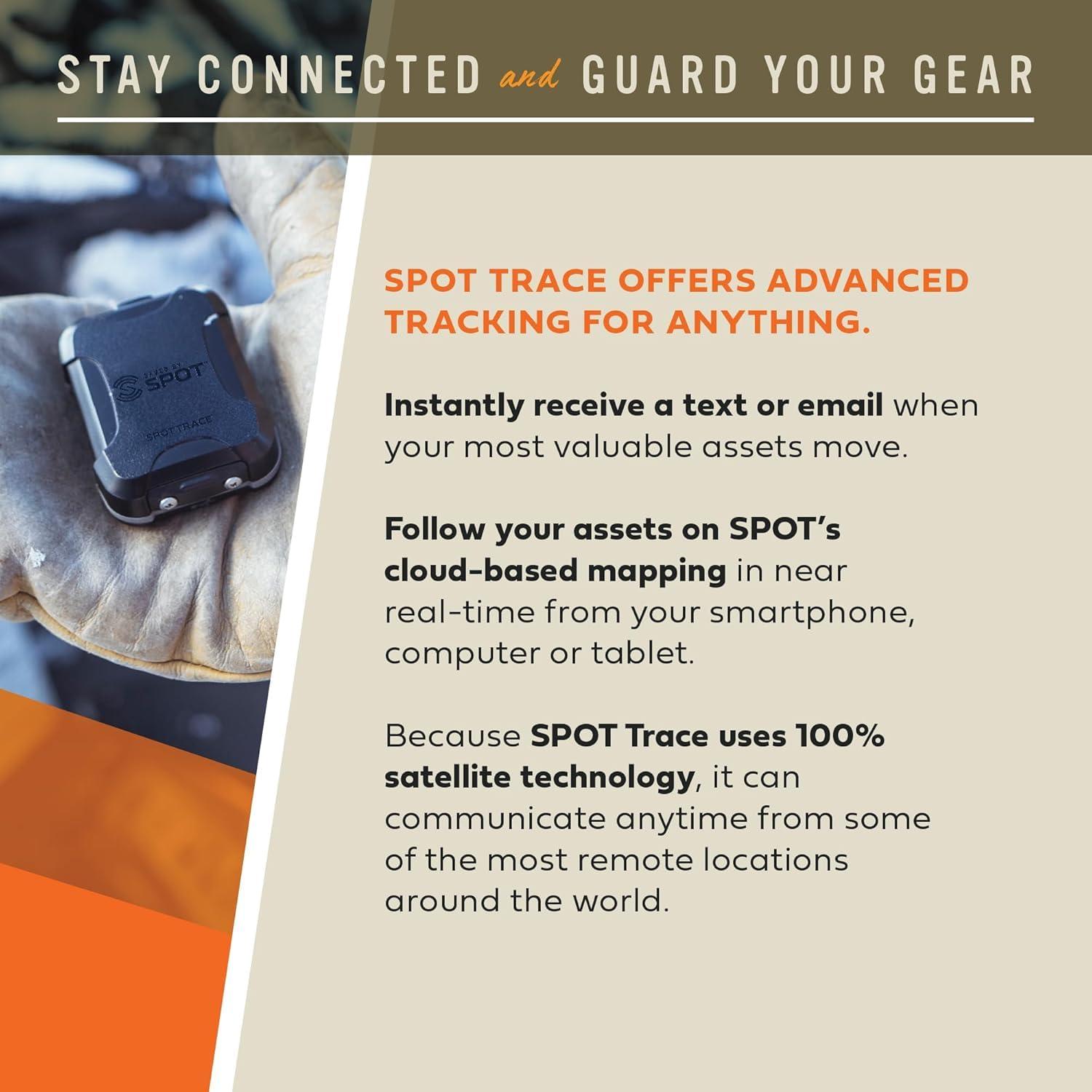 SPOT X Spot Trace Satellite Tracking Device | Handheld Satellite Tracker for Hiking, Camping, Cars, Kids, Outdoor Activities, and Assets with Globalstar Satellite Network Coverage | Subscription Applicable