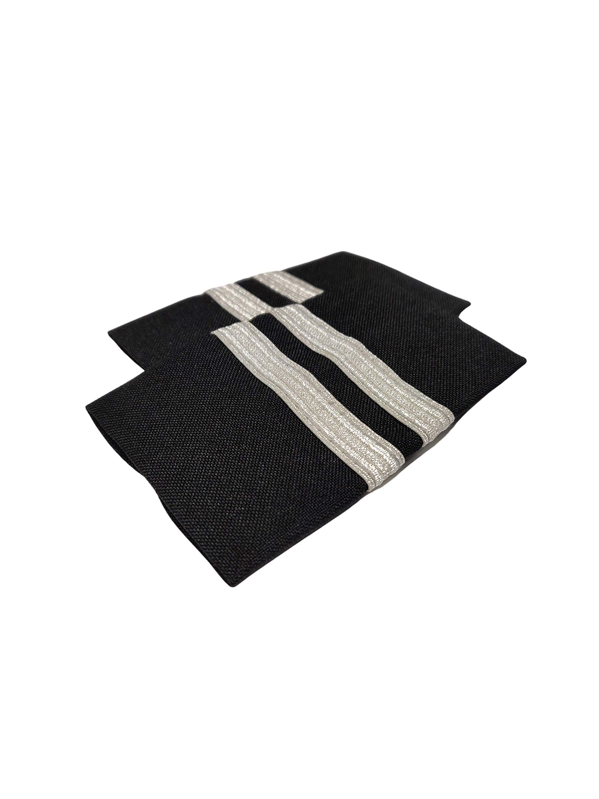 NORAL NORAL Two Stripe Pilot Epaulets (Black NR-43, Silver Metallic)