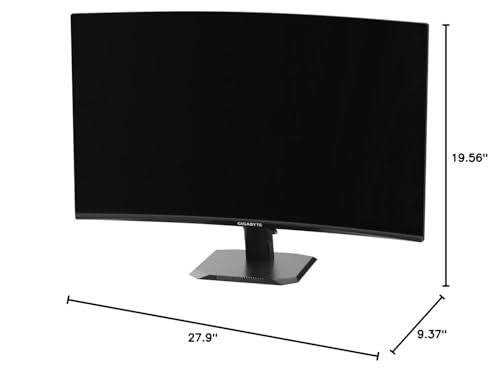 GIGABYTE GIGABYTE GS32QC 31.5" 165Hz 1440P Curved Gaming Monitor, 2560x1440 VA 1500R Display, 1ms (MPRT) Response Time, HDR Ready, 1x Display Port 1.4, 2X HDMI 2.0,Black