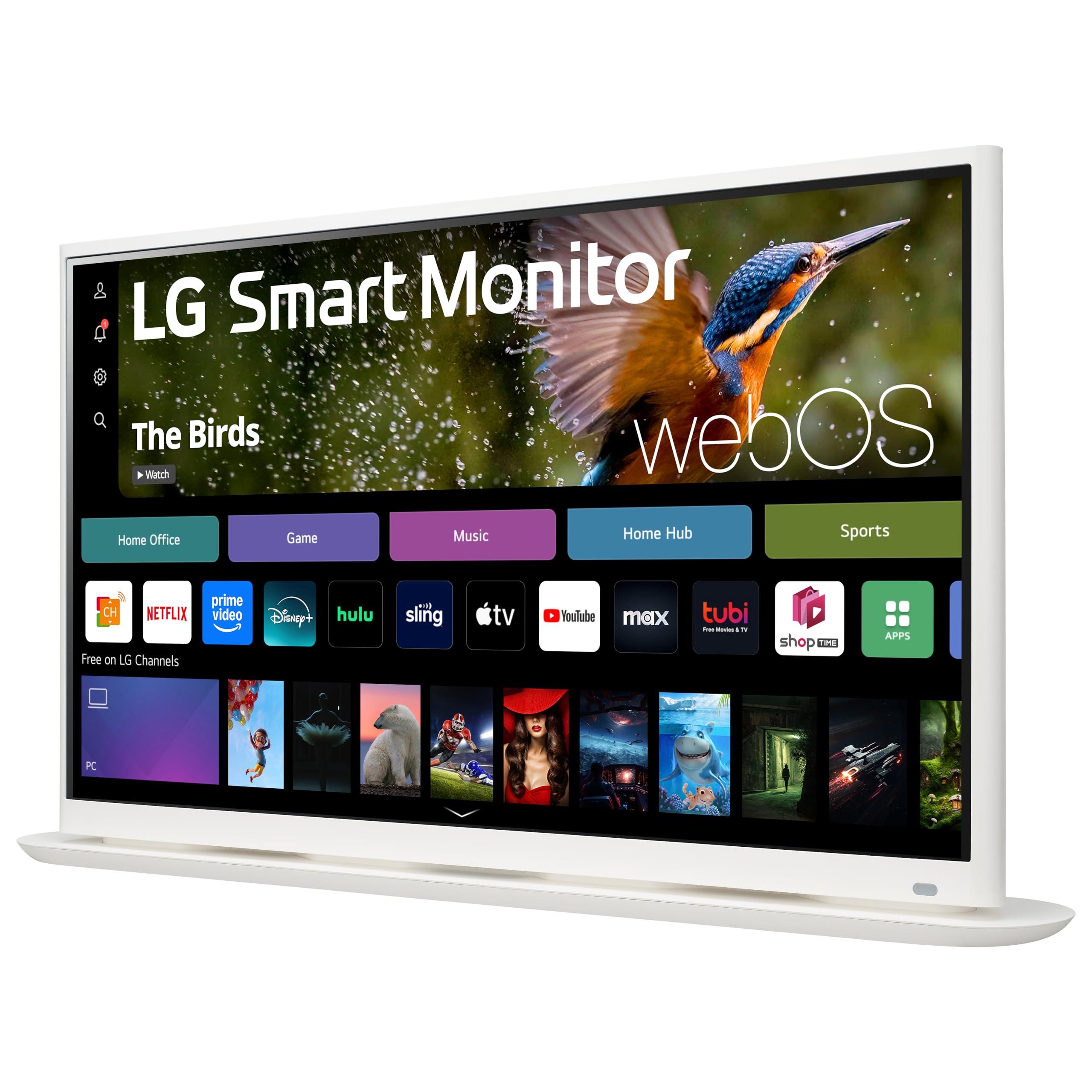 LG LG 32SR70U-W 32-Inch 4K UHD MyView Smart Monitor with IPS Display webOS 23 USB Type-C Speakers x2 HDR 10 AirPlay 2 Screen Share Bluetooth Remote - White