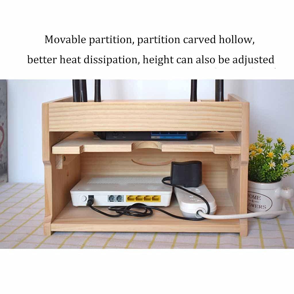 Floating Shelves Wall Hanging Shelf Cable Management Box Wall Mount WiFi Router Stand for TV Accessories WiFi Router TV Box (Color : White, Size : 32x22x30cm)