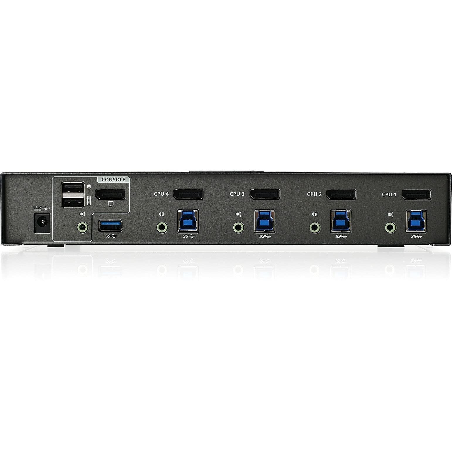IOGEAR IOGEAR 4-Port DisplayPort KVMP Switch - 4K 30Hz - 2-Port USB 3.1 Hub Rate 5Gbps - Keyboard Mouse Input - 7.1 HD Audio - Front Panel Selector - TAA Compliant - Mac/Win - GCS1904