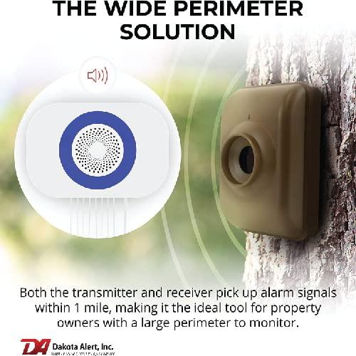 Dakota Alert Dakota Alert Long Range Driveway Alarm Motion Detector - DCMA-4k Plus One Mile Wireless Range Alarm System - DCMT-4000 Transmitter & RE-4k Plus Receiver-Use Outdoors, Driveways, Entrances & Backyards