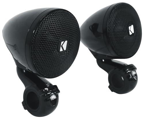 Audiosavings Audiosavings Bundle: (2) Kicker 47PSMB32 3\" 100w PSM Motorcycle/ATV Handlebar Speakers in Black PSMB32 Bundle with Rockville ATV220 2 Channel UTV/Motorcycle Bluetooth Amplifier IP65 Micro (2 Items)