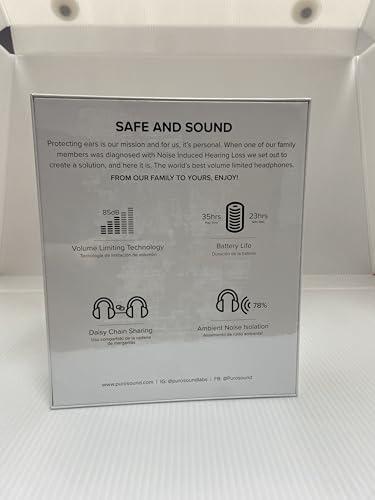 Puro Sound Labs Puro Sound Labs PuroQuiet Plus Volume Limited On-Ear Active Noise Cancelling Bluetooth HeadphonesLightweight Headphones for Kids with Built-in MicrophoneSafer Sound Studio-Grade Quality (Purple)