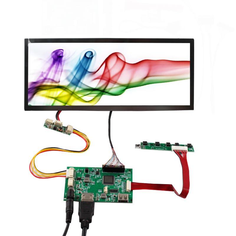 VSDISPLAY VSDISPLAY 10.3\'\' 1920x720 IPS Stretched Bar LCD Screen 800 Nits Brightness VS103IA with HD-MI USB LCD Controller Board for DIY Extra Display