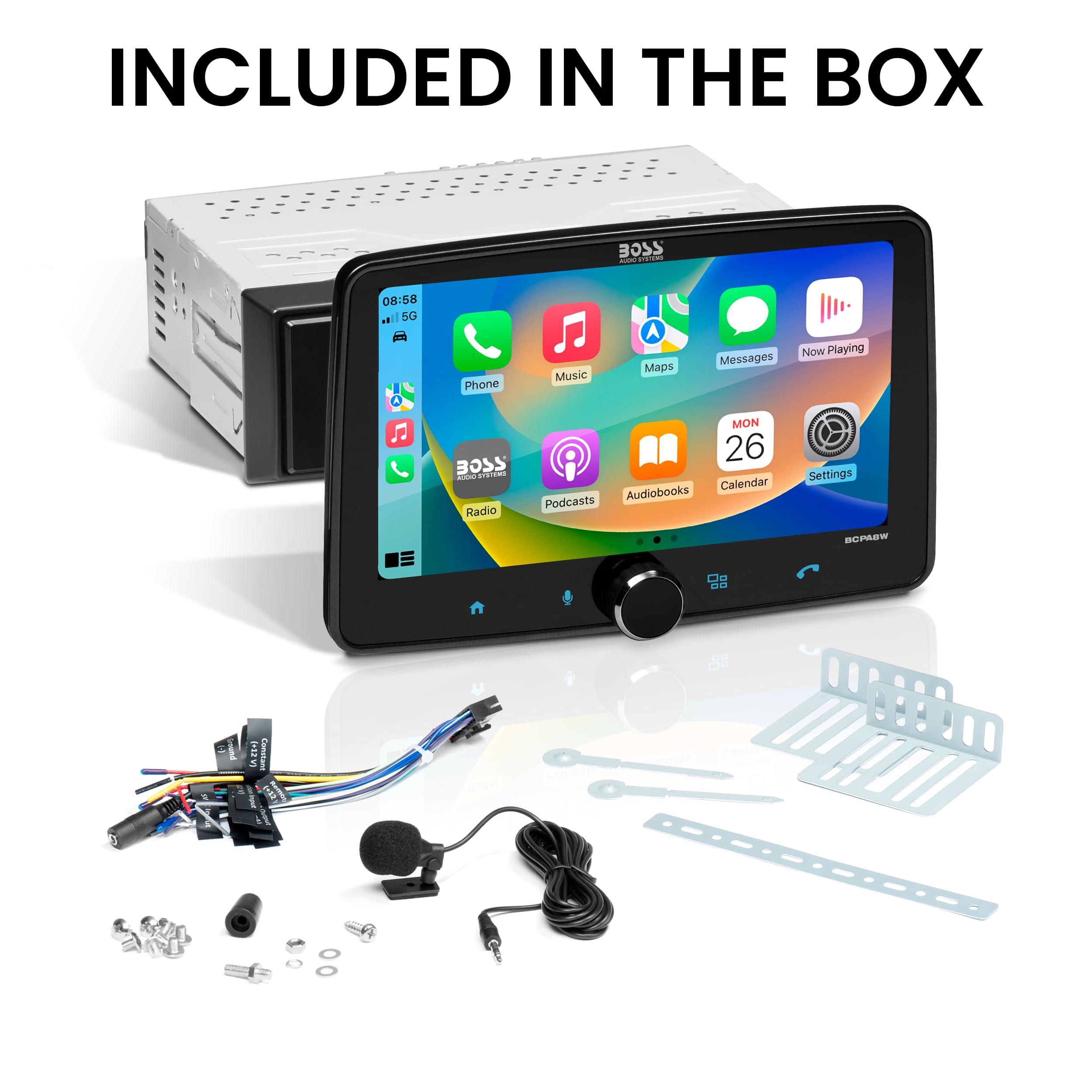BOSS Audio Systems BOSS Audio Systems BCPA8W Car Stereo Wireless Apple CarPlay & Android Auto, Single Din, 8 Inch Touchscreen, Bluetooth, No CD DVD Player, AM/FM Radio Receiver