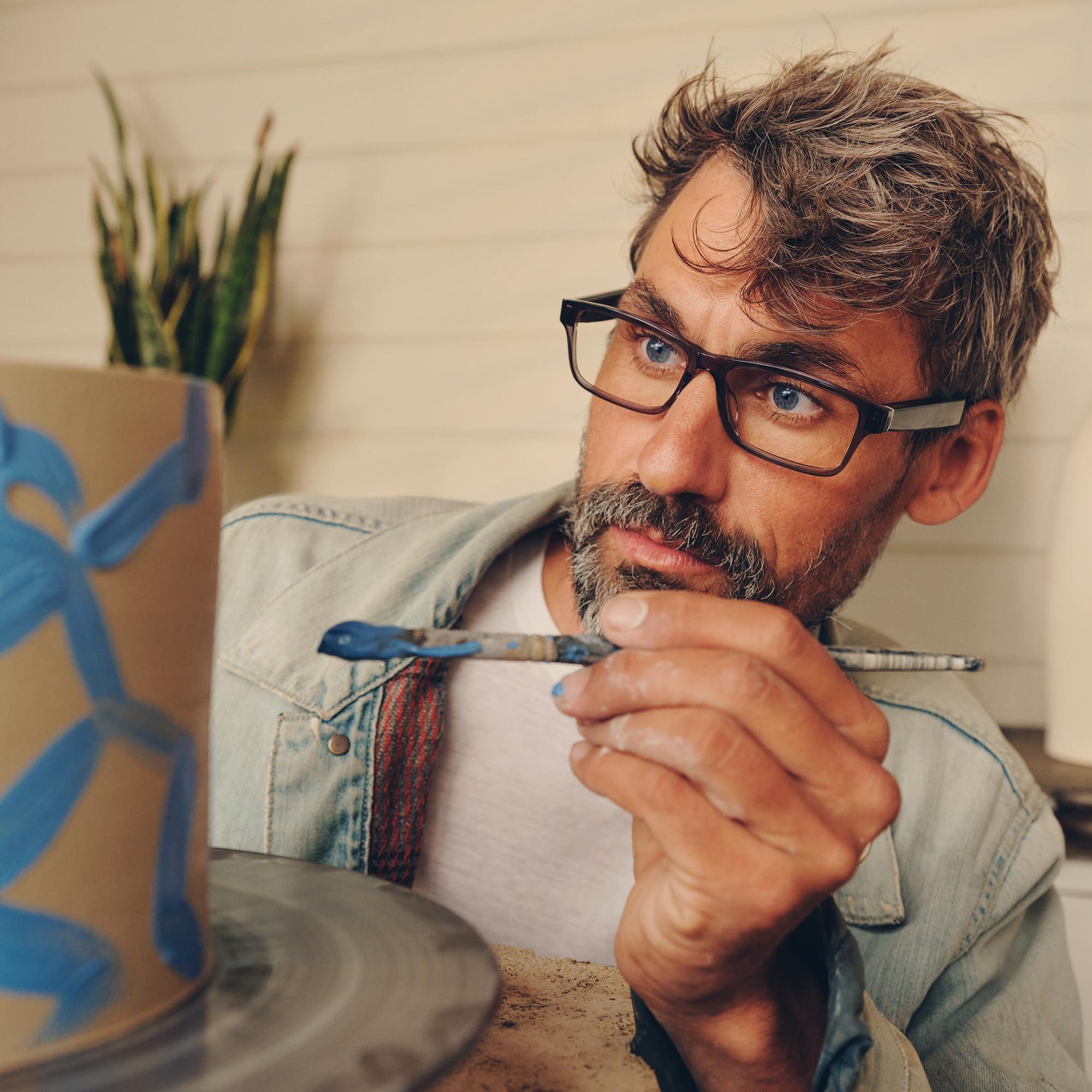 Amazon Amazon Echo Frames, an Alexa device (newest model), Smart glasses with Alexa, Modern Rectangle frames in Charcoal Gray with blue light filtering lenses