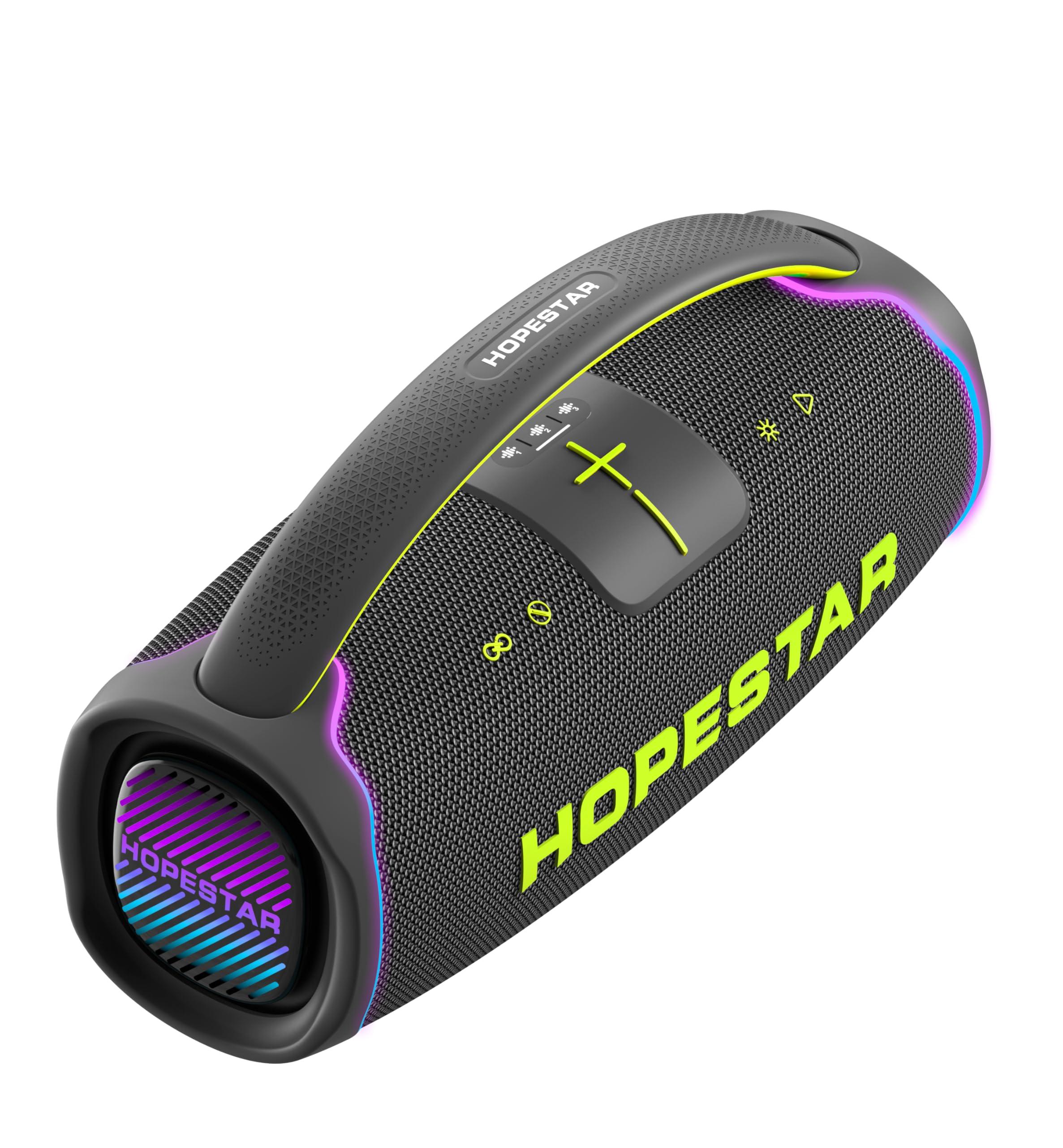 WorryFree Gadgets WorryFree Gadgets 300W Portable Speaker Wireless Bluetooth Audio Big Bass with Handle, Microphone, Hopestar Series (Gray)