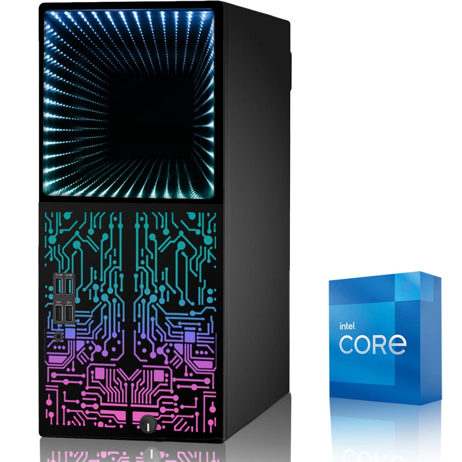 TechMagnet Gaming PC Desktop Intel core i7 6th Gen, Horizon+, GT-730 4GB DDR5, 16GB RAM, 1TB SSD, HDMI, DVI, VGA, RGB Keyboard Mouse, Wi-Fi, Windows 11 Professional (Renewed)