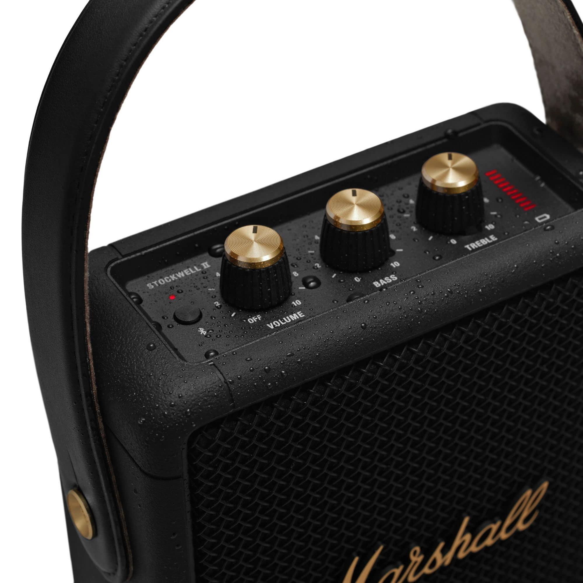 Marshall Marshall Stockwell II Portable Bluetooth Speaker, Black and Brass & Emberton II Portable Bluetooth Speaker, Black & Brass