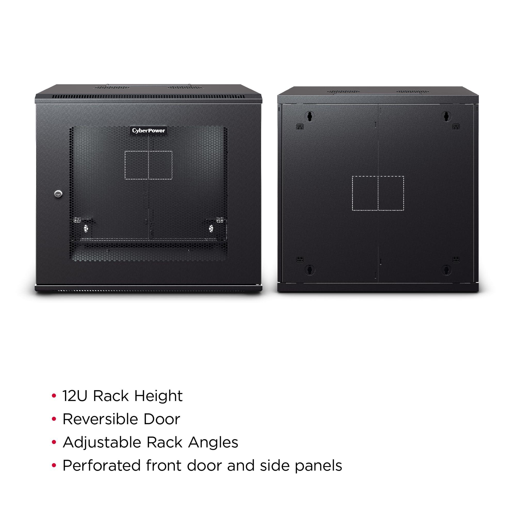 CyberPower CyberPower Carbon CR12U61003 12U Wall Mount Rack Enclosure, Black