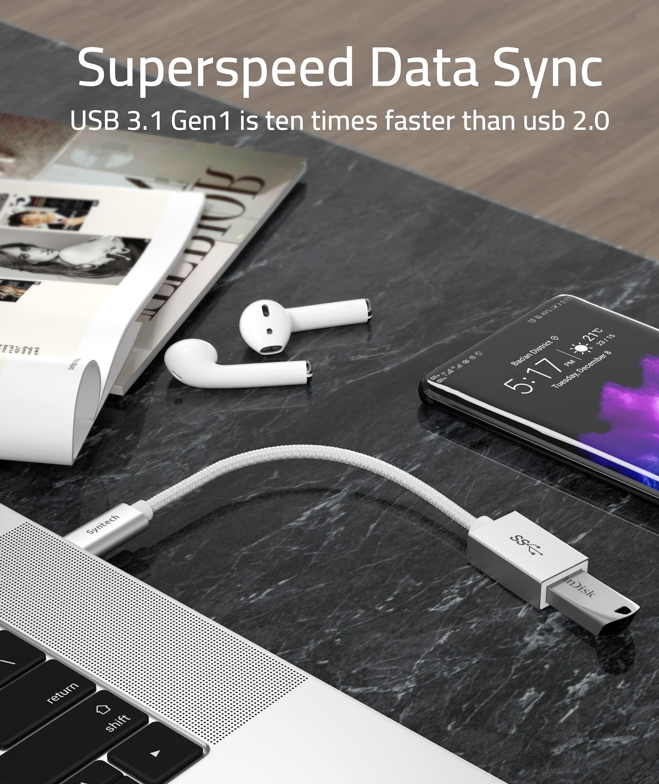 Syntech Syntech USB C to USB 3.2 Adapter (2 Pack), 10Gbps USB 3.2 Gen 2 Fit Side by Side & USB C to USB Adapter (2 Pack)-White