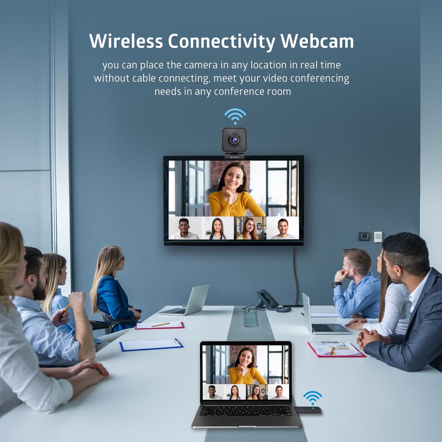 TOALLIN TOALLIN 1080P HD Wireless Webcam for PC, Built-in Noise-Canceling Microphone, Wireless Computer Camera for Video Conferencing, Live Streaming and Online Video Calls