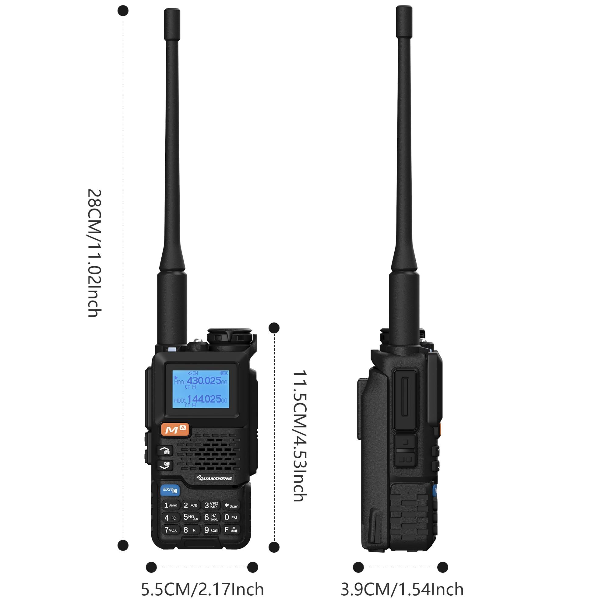 QUANSHENG QUANSHENG UV-5R Plus Walkie Talkie Am Fm Two Way Radio Long Range NOAA Wireless Copy Frequency USB Charger Ham Radio 2 Pack with 771 Antenna