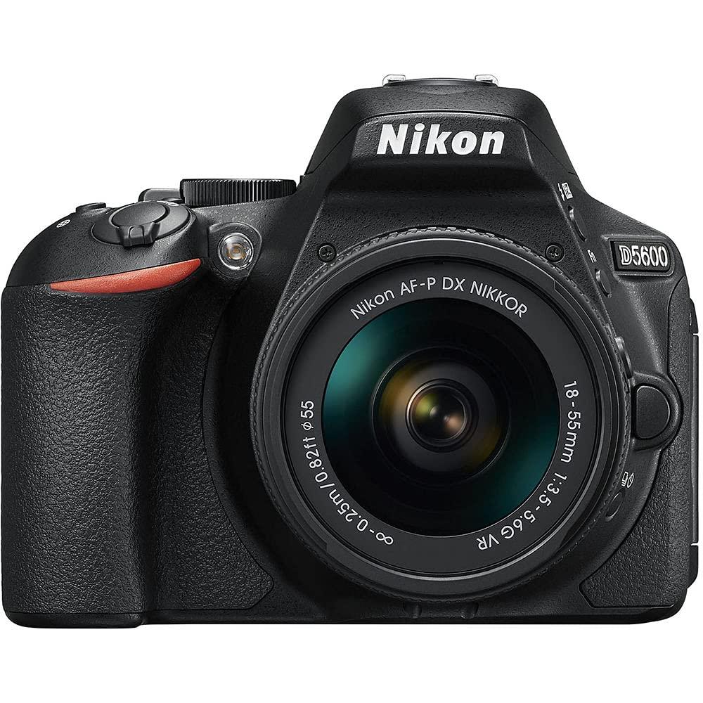 Nikon Nikon D5600 24.2MP DSLR Digital Camera with AF-P DX 18-55mm Lens (1576) Deluxe Bundle with 64GB SD Card + Large Camera Bag + Filter Kit + Spare Battery + Telephoto Lens (Renewed)