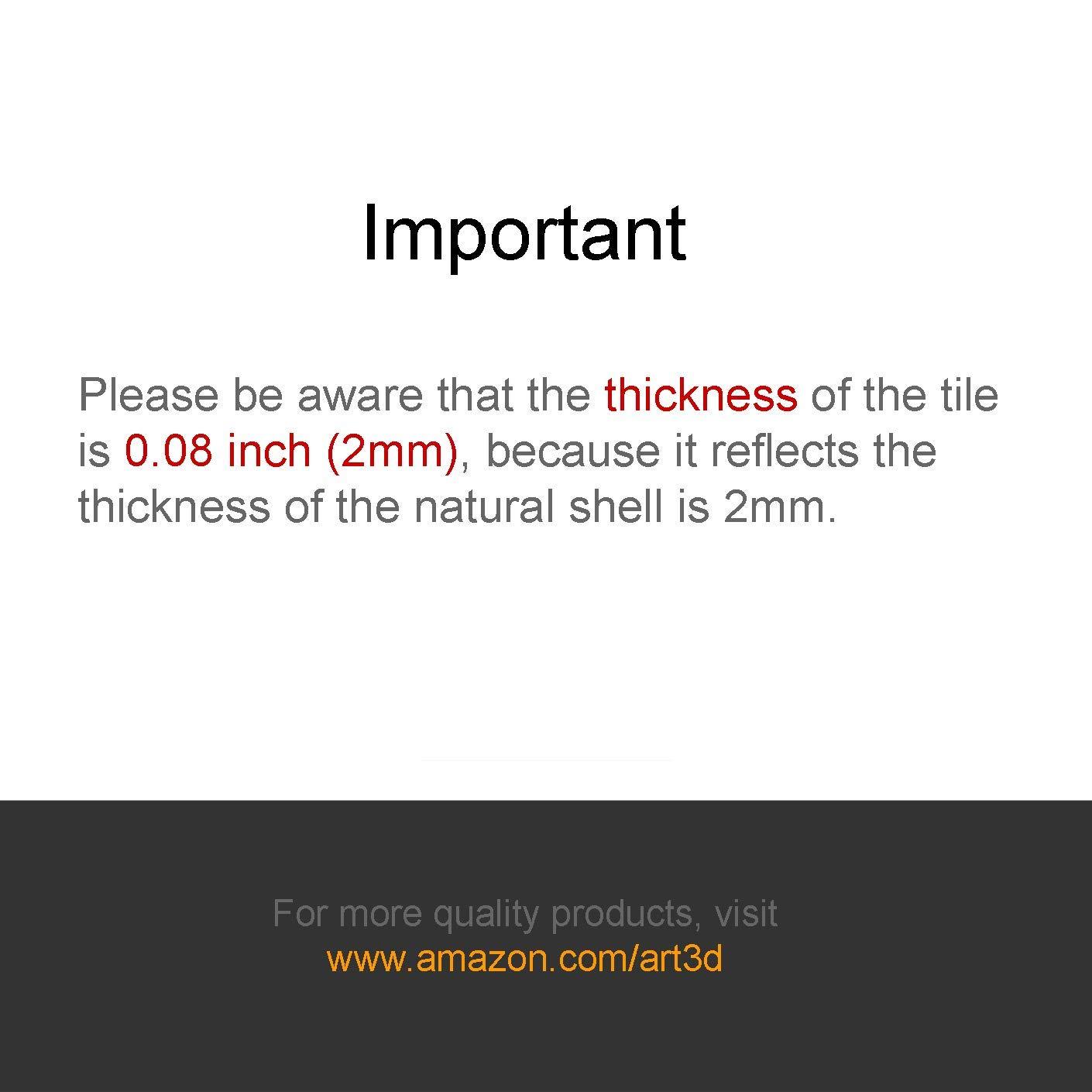 Art3d Art3d Mother of Pearl Shell Mosaic Tile for Kitchen Backsplash/Shower Wall Tile, 12" x 12" Groutless Subway