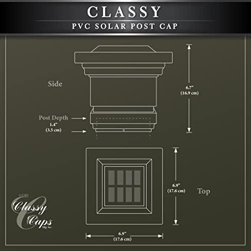 Classy Caps Classy Caps SL074W PVC Solar Post Cap, 4" x 4", White