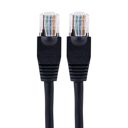 PHILIPS PHILIPS Ethernet Cable 50 ft. (15.2m) Cat5e Cat5 RJ45, Up to 100Mbps, for Router, Modem, Black, SWN7114A/27