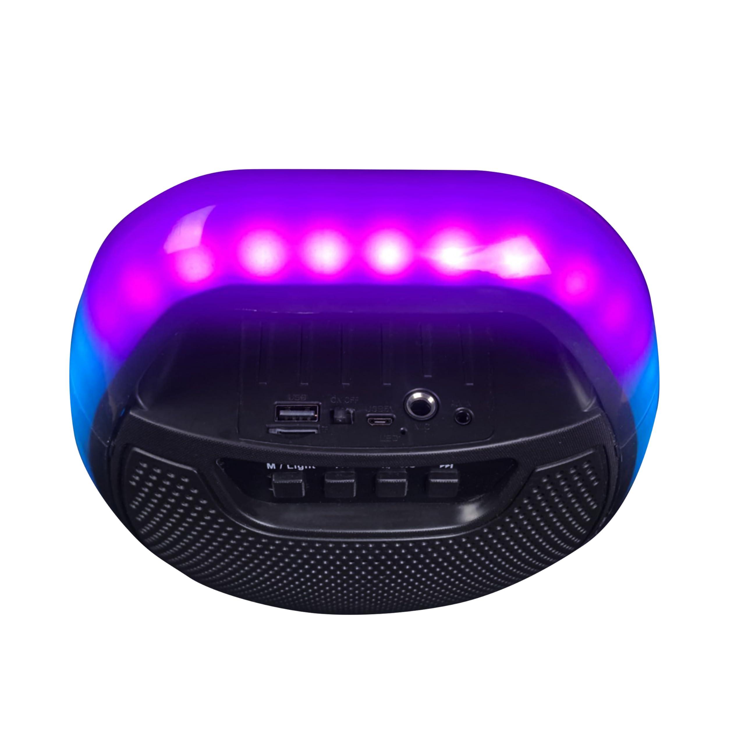 Supersonic IQ Sound IQ-2465RGB 6.5-inch Wireless Bluetooth Speaker with RGB Light Show & TWS, JL5.0 Bluetooth, USB/SD/AUX/Mic Input, FM Radio, 5W Speaker Power and 1500mAh Battery
