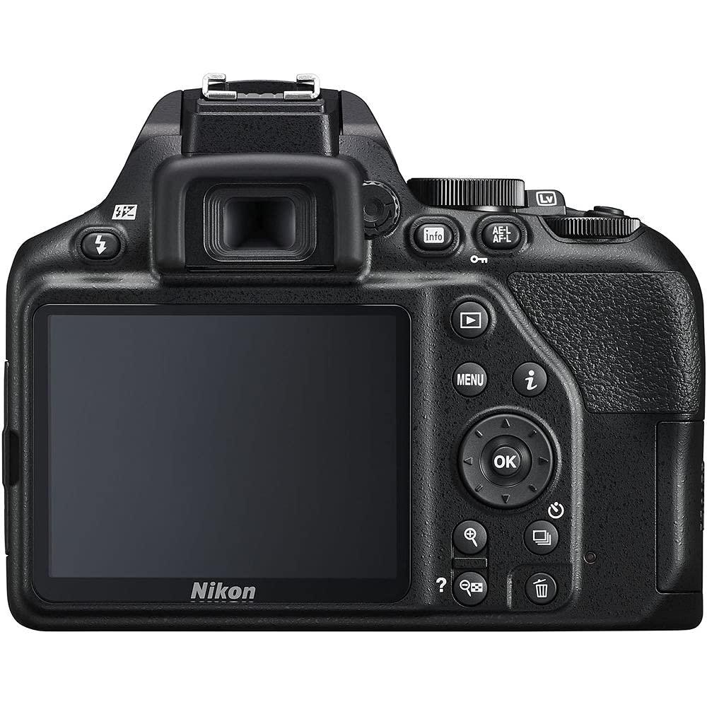 Nikon Nikon D3500 DSLR Camera with 18-55mm Lens (1590) + 64GB Card + 2 x EN-EL14a Battery + Corel Photo Software + Case + 3 Piece Filter Kit + Telephoto Lens + Color Filter Kit + More (Renewed)