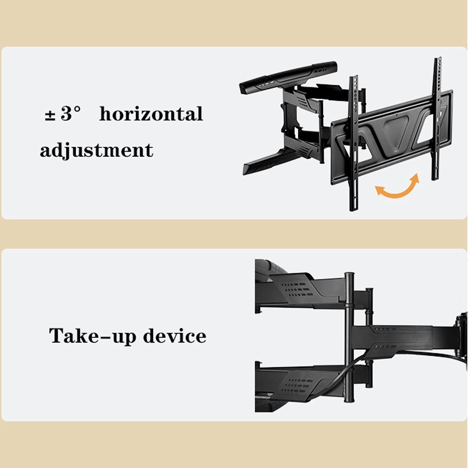 QTBH QTBH TV Mounts Universal TV Stand Full Motion TV Wall Mount Bracket 37"-80" Low Profile Embedded Bracket Swivels Tilts Extension TV MountHolds Up to 99lbs TV Stand TV Wall Mount
