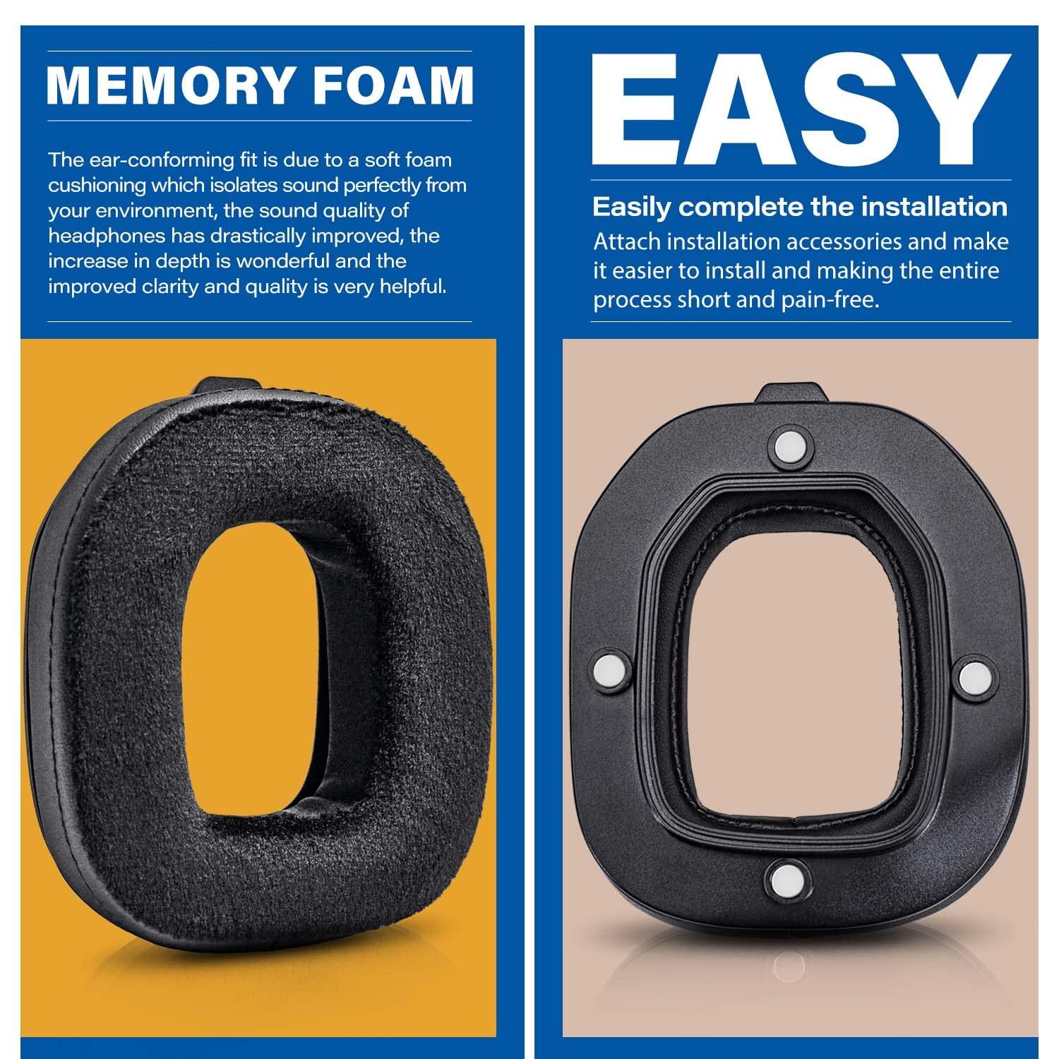 TRANSTEK A40 TR Earpads - Replacement Ear Cushions Compatible with Astro A40 tr Headset I A40 TR Mod Kit/A40 Accessories/Headband (Hybrid Soft Velour)