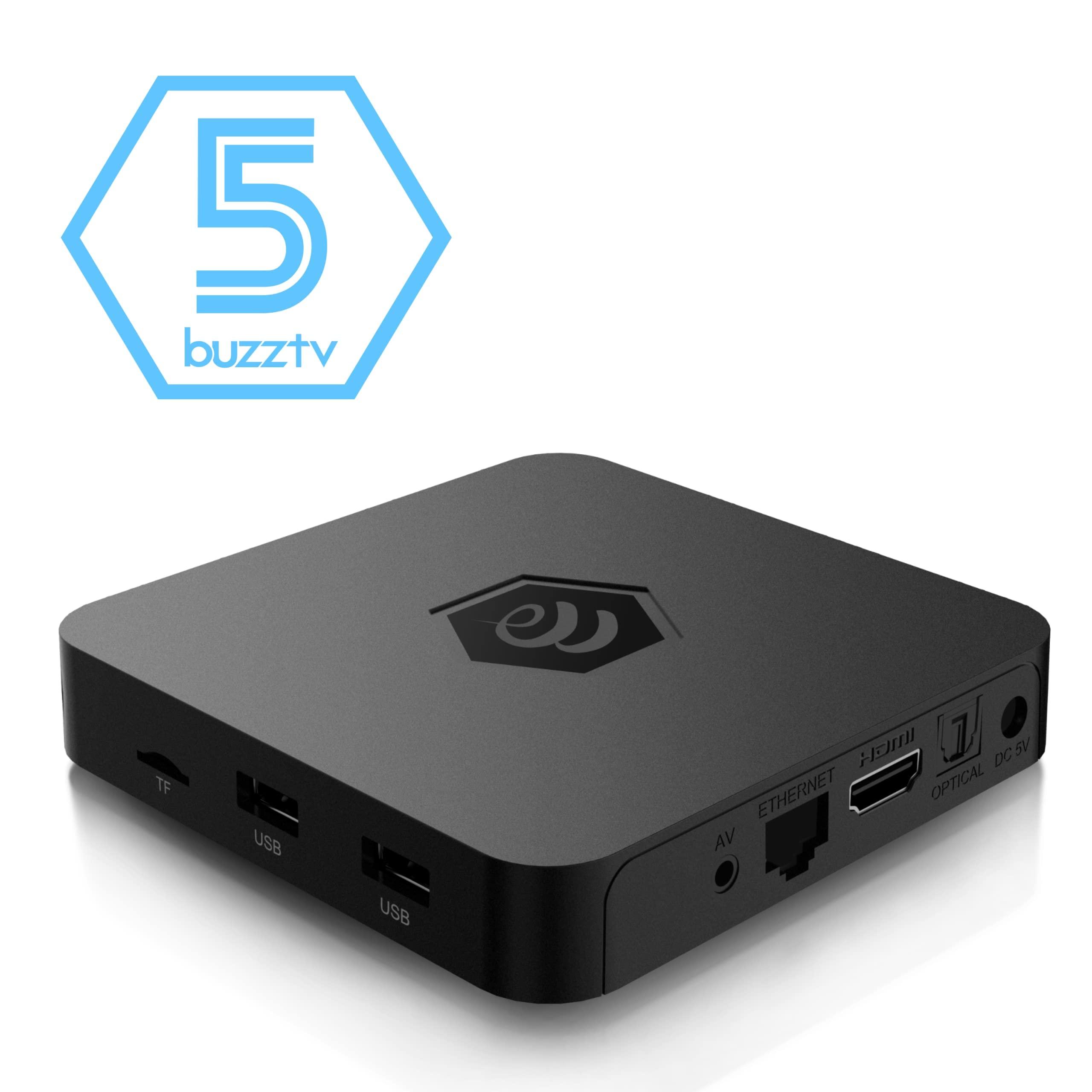 BuzzTV BuzzTV B5 Android 11 TV Box, 2GB RAM, 16GB Storage, 4K UHD, HDMI Output, Wi-Fi, Smart TV Box for Movies, Apps, TV Shows, and Entertainment