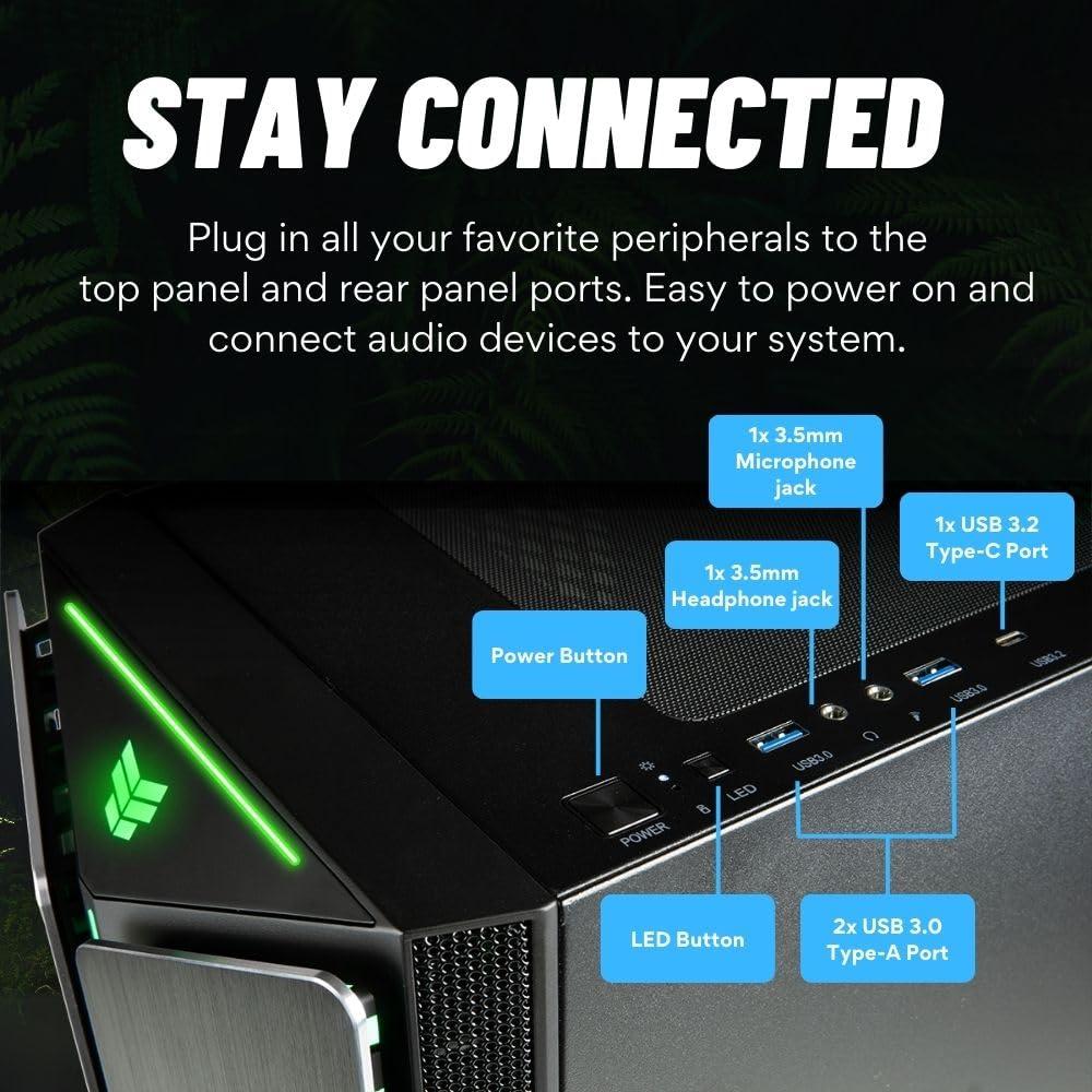 Empowered PC Mantis V2 Gamer Desktop PC (NVD GeForce RTX 4060 Ti, Intel 10-Core i7-12700KF Processor (> 11700F), 32GB DDR5 RAM, 1TB NVMe Gen4 SSD, WiFi 6, USB-C, Windows 11 Pro) RGB Gaming Computer Tower