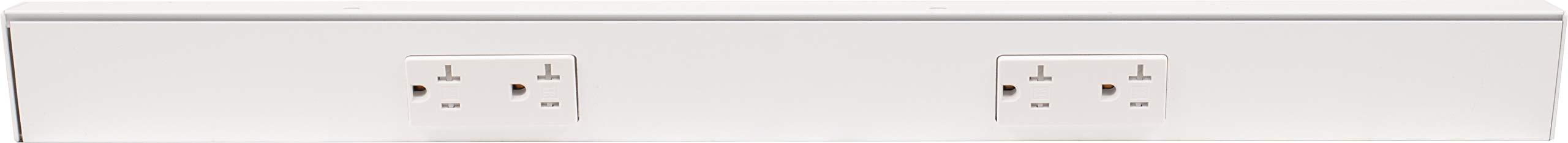 Generic Task Lighting TR Series Angle Power Strip, 24 inch, 2 Dual Receptacles, White