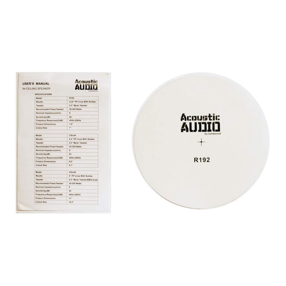 Acoustic Audio by Goldwood Acoustic Audio R192 Frameless in Ceiling/in Wall Speaker 2 Pair Pack 2 Way Home Theater Surround Speakers