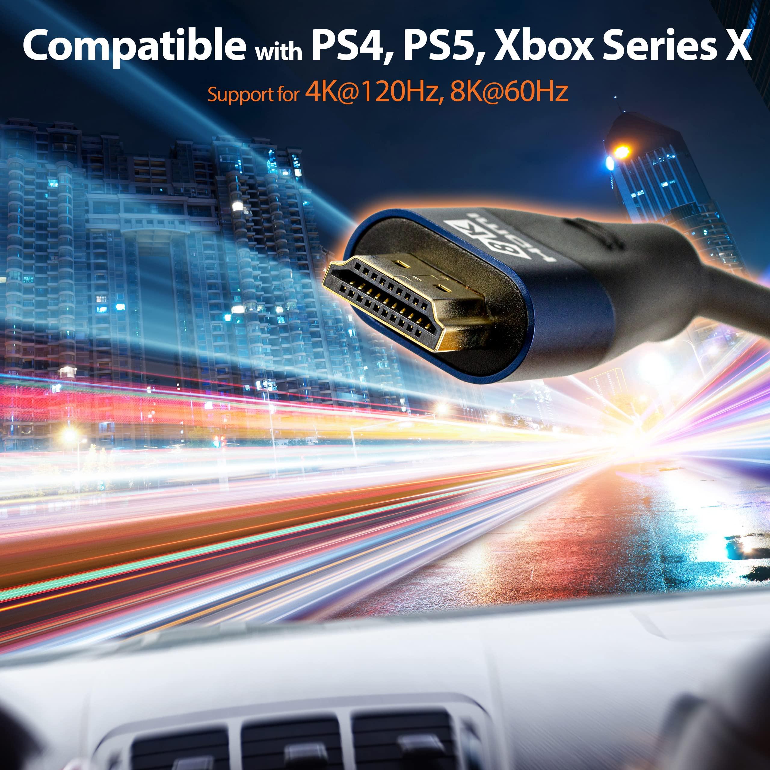 NTW NTW 8K HDMI Cable 6FT Ultra High Speed 48Gbps, HDMI 2.1, 8K@60Hz, 4K@120Hz, HDR10, eARC, for TV, Xbox, PS5, Roku, Apple TV