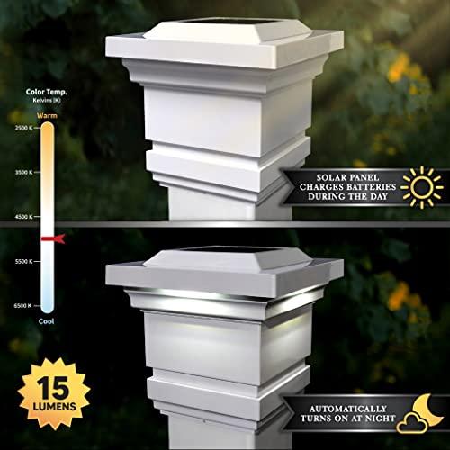 Classy Caps Classy Caps SL074W PVC Solar Post Cap, 4" x 4", White