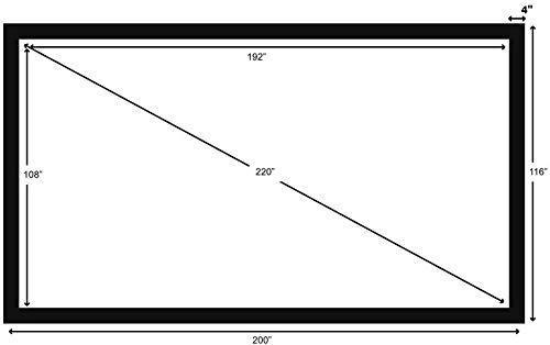 Silver Ticket Products Silver Ticket Products STR Series 6 Piece Home Theater Fixed Frame 4K / 8K Ultra HD, HDTV, HDR & Active 3D Movie Projection Screen, 16:9 Format, 220\" Diagonal, White Material STR-169220
