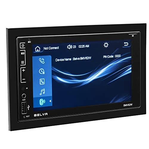 BELVA Belva BMV62W 6.2" Double DIN Touchscreen Bluetooth Car Stereo Receiver with Apple CarPlay, Android Auto and Mirrorlink