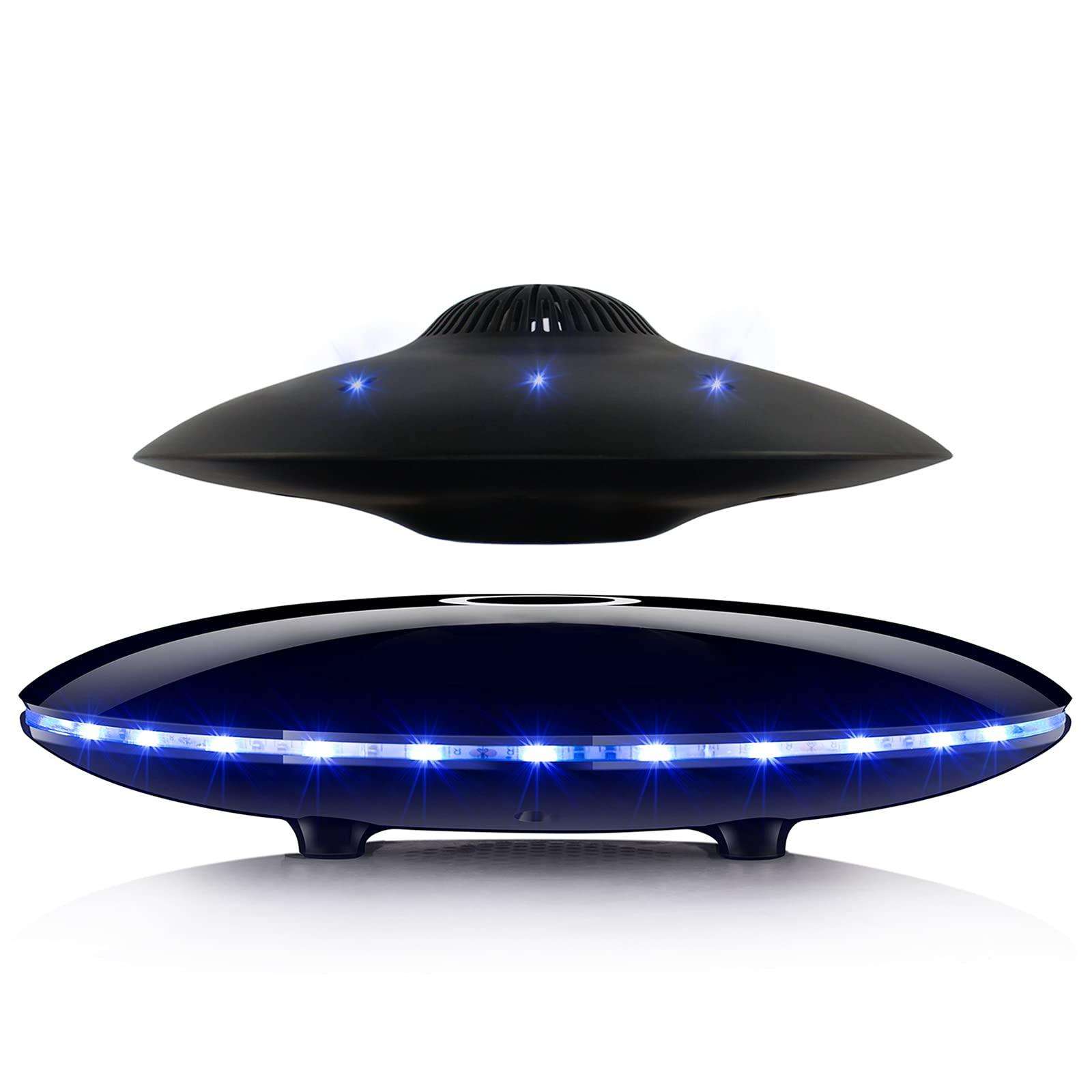 RUIXINDA RUIXINDA Magnetic Levitating Bluetooth Speaker, Levitating UFO Speakers with LED Lights, 360 Degree Rotation,Wireless Floating Speakers for Home Office Decor Cool Tech Gadgets,Creative Gifts