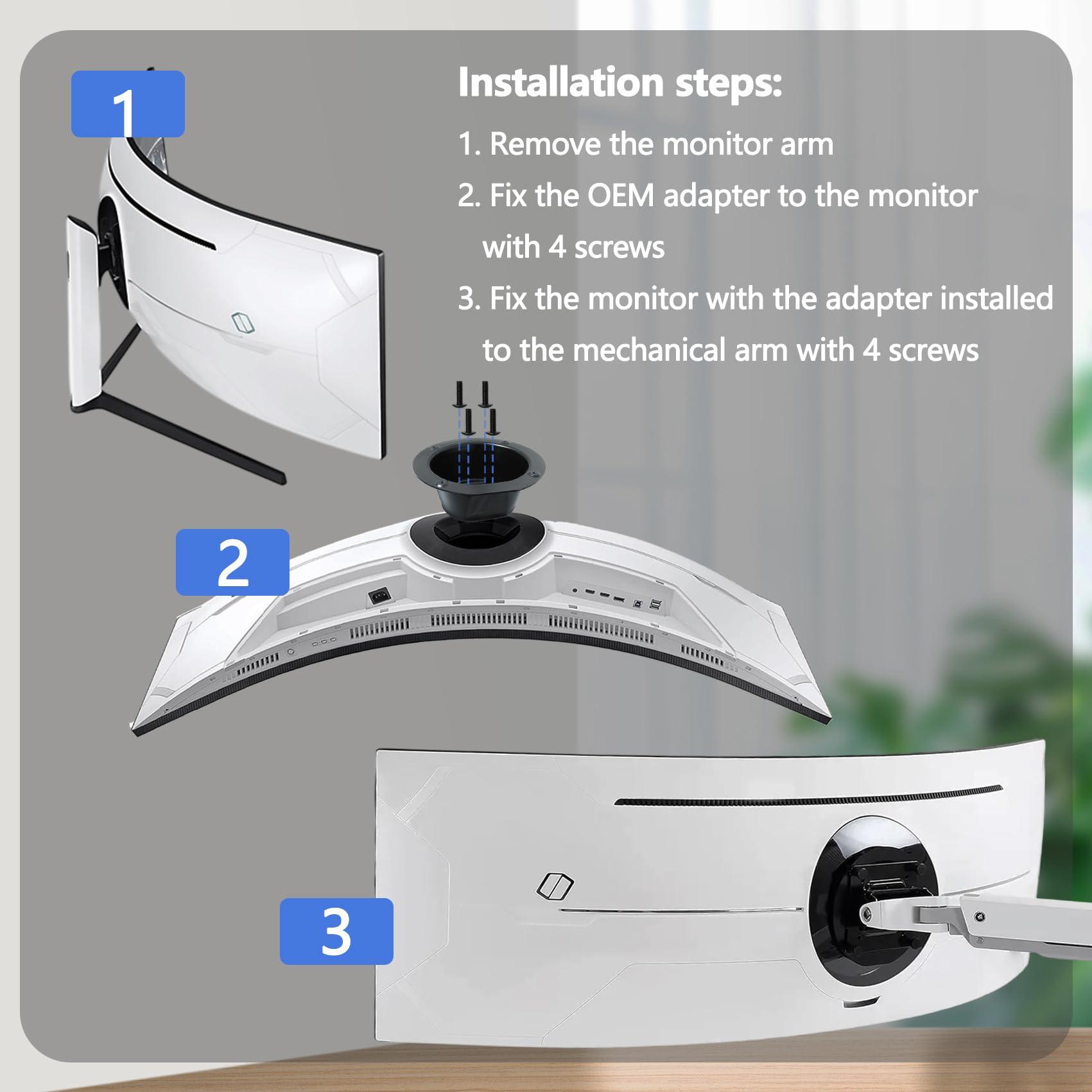 Tjweiqing Odyssey G9 Wall Mount Adapter Bracket is Only Compatible with Samsung 49 Neo Odyssey G9 Curved Monitor (Fits G95T, G97T, G95NA Monitor)