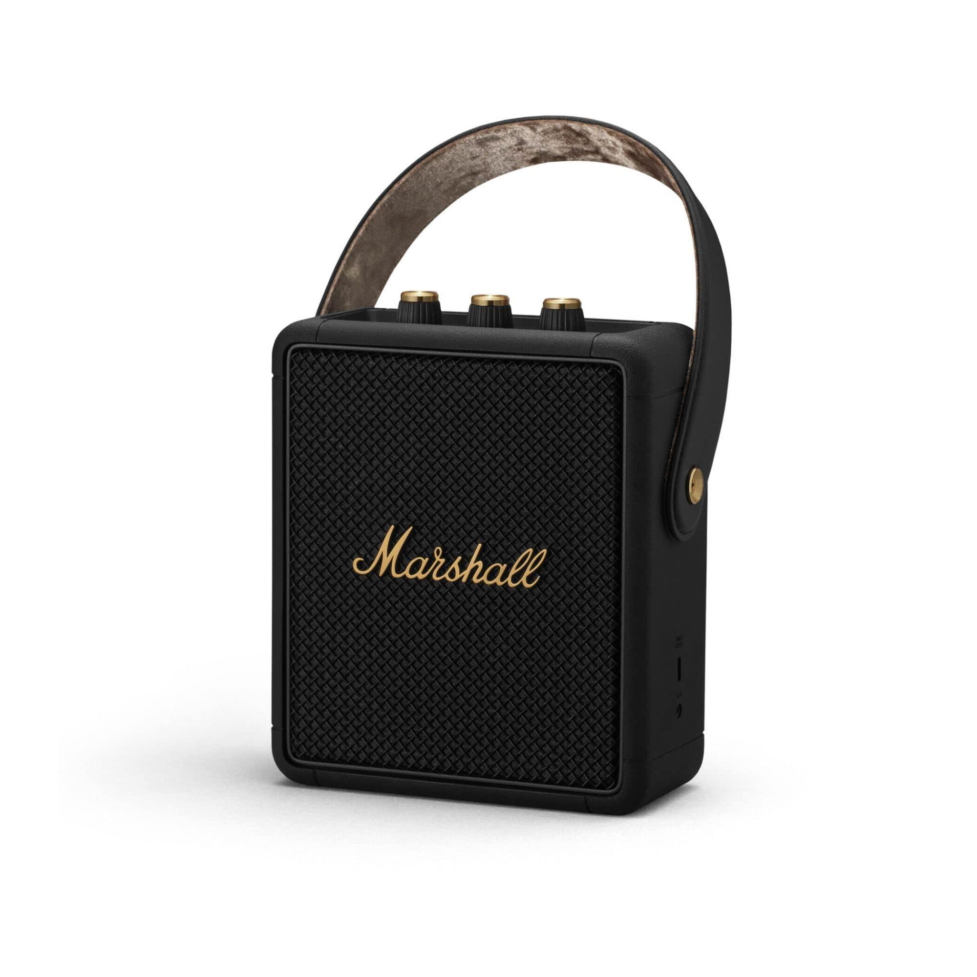 Marshall Marshall Stockwell II Portable Bluetooth Speaker, Black and Brass & Emberton II Portable Bluetooth Speaker, Black & Brass