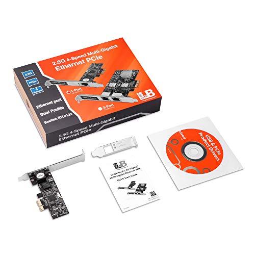 SIIG SIIG Single 2.5G 4-Speed Multi-Gigabit Ethernet PCIe Network Card, PCIe 2.0 x1 to RJ-45, 2.5GBASE-T, NBASE-T, 2500/1000/100/10Mbps, Realtek RTL8125 Chipset, Dual-Profile Brackets (LB-GE0611-S1)