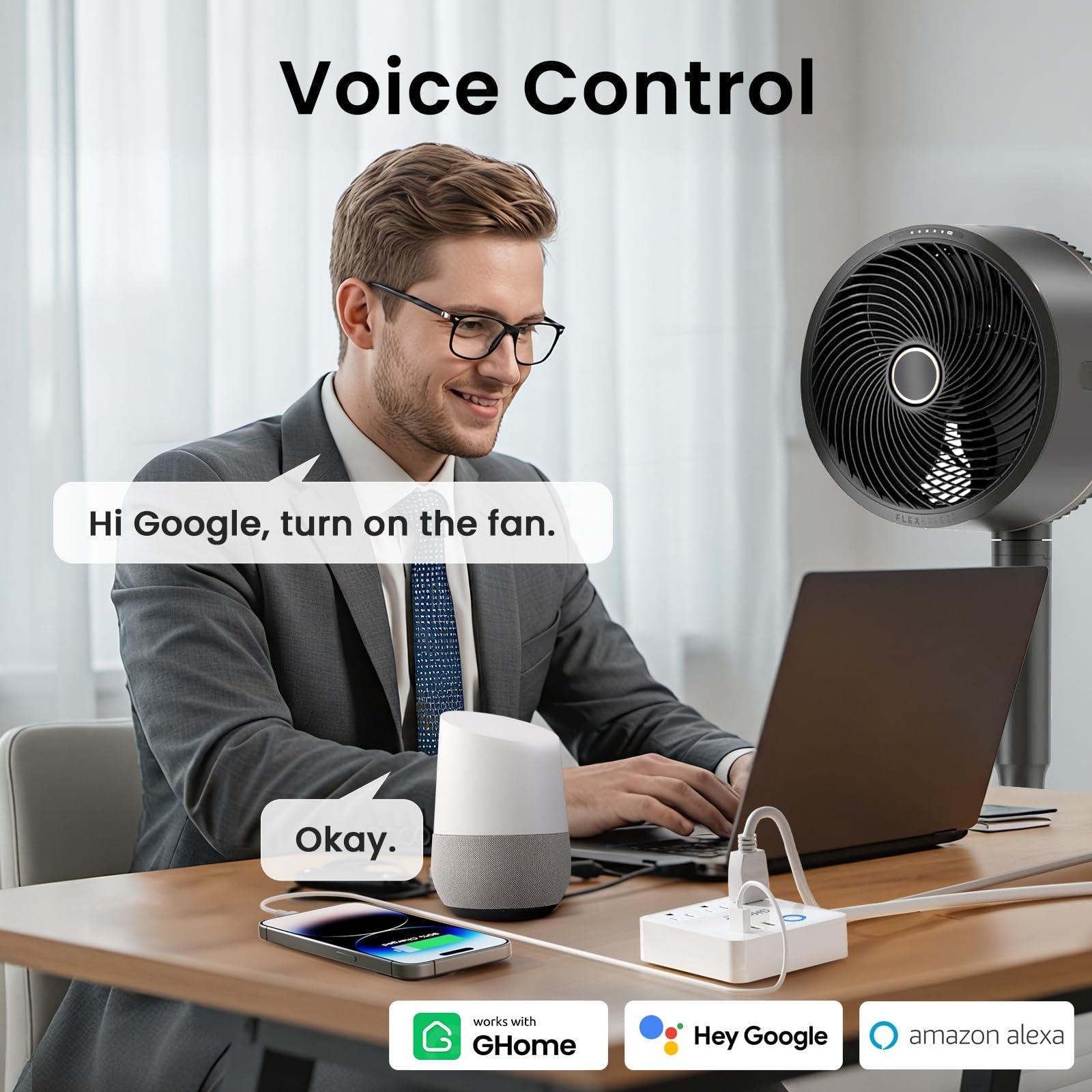 GHome Smart GHome Smart Plug Power Strip, WiFi Surge Protector Work with Alexa Google Home, Smart Outlets with 3 USB 3 Charging Port, Multi-Plug Extender for Home Office Cruise Travel and Christmas Light, 10A